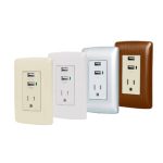Placas con 2 puertos USB  y contacto 2 polos + tierra