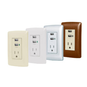 Placas con 2 puertos USB  y contacto 2 polos + tierra